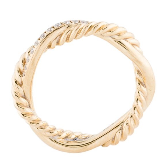 DAVID YURMAN 18K 750 YELLOW GOLD  DIAMOND PETITE INFINITY BAND RING - Picture 7 of 8